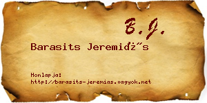 Barasits Jeremiás névjegykártya